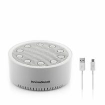 Innovagoods Slewel Maquina de Ruido Blanco - Autonomia 60min - Relajacion con Luz y Sonido - Bateria 400mAh - Antideslizante - Apagado Automatico - 9x4.2cm - Color Gris