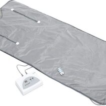 Innovagoods Bedna Manta Sauna de Calor Infrarrojo - 650W - 2 Cables de 150cm - Pantalla LED - Temperatura Regulable - Plegable - Temporizador - Apagado Automatico - 179x79x2cm - Color Gris
