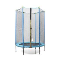 Innovagoods Zuply Cama Elastica Infantil con Red de Seguridad - Soporta hasta 25kg - Proteccion UV - Resistente al Agua - Mastiles con Espuma - 140x183cm - Color Azul y Negro