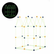 Innovagoods Builkitt Juego de Construccion de Fuertes - 155 Piezas - Fluorescente - Tela de 120x150cm - Bolsa de Transporte - Multicolor