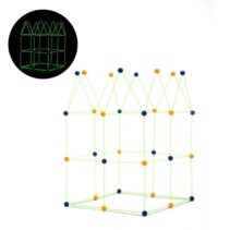 Innovagoods Archikitt Juego de Construccion de Fuertes - 85 Piezas - Fluorescente - Tela de 120x150cm - Bolsa de Transporte - Multicolor