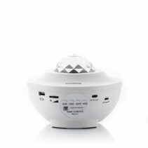 Innovagoods Sedlay Proyector de Estrellas con Altavoz - Bluetooth - Cable 145cm - Luz LED - Temporizador - Antideslizante - Apagado Automatico - 17x12.5cm - Color Blanco