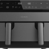 Cecotec Cecofry Advance 9000 Freidora de Aire Doble - 2800W - Capacidad 9L - Temperatura Regulable - Acero Inoxidable - Panel Tactil - Pared Divisoria Movil - Color Negro y Gris