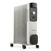 Blaupunkt Radiador de Aceite - Potencia 2500W - Termostato Regulable - Ruedas - Recogecable - Indicador Luminoso - Color Blanco y Negro