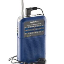 Daewoo DW1008 Radio Portatil AM/FM - Antena Telescopica y Sintonizacion Analogica Precisa - Altavoz Integrado - Salida Auriculares Jack 3.5mm - Compacto y Ligero para Uso Diario - Color Azul