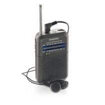 Daewoo DW1008 Radio Portatil AM/FM - Antena Telescopica y Sintonizacion Analogica Precisa - Altavoz Integrado - Salida Auriculares Jack 3.5mm - Compacto y Ligero para Uso Diario - Color Gris