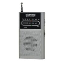 Daewoo Radio AM/FM - Alimentacion a Pilas - Jack 3.5mm - Antena Telescopica - Altavoz Integrado - 130x70x28mm - Color Plata