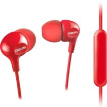 Philips Auriculares Intraurales con Cable - Jack 3.5mm - Microfono Integrado - Aislamiento Pasivo del Ruido - Boton Multifuncion - Altavoz 8.6mm - Color Rojo