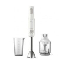 Philips Batidora de Mano - Potencia 650W - Varias Velocidades - Picadora - Vaso Medidor - Cuchillas de Acero Inoxidable - Color Blanco