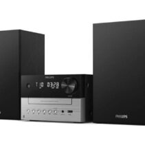 Philips Microcadena CD 20W - Bluetooth 5.4 - USB - Jack 3.5mm - Radio FM - Pantalla LED - Mando a Distancia - Alcance 30m - 2 Altavoces de 3" - Sistema Bass Reflex - Color Negro