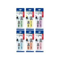 Bismark Long-Life Pack de 1 Mini Marcador + 1 Marcador Fluorescente - Tinta de Secado Rapido - Punta Biselada - Ideal para Subrayar y Resaltar - Diseño Ergonomico - Alta Durabilidad - Colores Pastel Surtidos