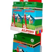 Alpino Estrella Expositor con 12 Packs de 24 Lapices de Colores + 24 Packs de 12 Lapices de Colores - Mina de 3mm - Resistente a la Rotura - Bandeja Extraible - Colores Surtidos