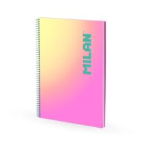 Milan Sunset Cuaderno Espiral Formato A4 Cuadricula 5x5mm - 90 Hojas de 95 gr/m2 - Microperforado