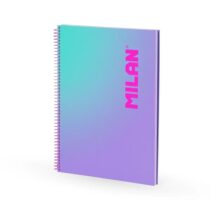 Milan Sunset Cuaderno Espiral Formato A4 Cuadricula 5x5mm - 90 Hojas de 95 gr/m2 - Microperforado