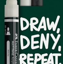 Faber-Castell Multimark Acrylic Pack con 2 Rotuladores Acrilicos Doble Punta - Puntas Redondas de 1mm y 3mm - Tinta Acrilica a Base de Agua - Colores Blanco y Negro