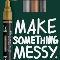 Faber-Castell Multimark Acrylic Mirror Pack con 4 Rotuladores Acrilicos Doble Punta Efecto Espejo - Puntas Redondas de 1mm y 3mm - Tinta Acrilica a Base de Agua - Colores Surtidos
