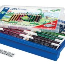Staedtler Noris Colour 185 Contenedor de Plastico Rigido con 288 Lapices Hexagonales de Colores  + 6 Sacapuntas de Regalo - Resistencia a la Rotura - Ideal para Colegios - Colores Surtidos