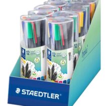 Staedtler Triplus Fineliner 334 Pack de 12 Rotuladores Punta Fina - Trazo 0.3 mm aprox. - Tinta Base de Agua - 97% de Plastico Reciclado - Colores Surtidos