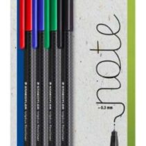 Staedtler Triplus Fineliner 334 Pack de 4 Rotuladores de Punta Fina - Trazo de 0.3mm aprox. - Tinta Antisecado a Base de Agua - Carcasa Fabricada en un 97% de Plastico Reciclado - Colores Surtidos