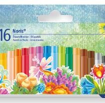 Staedtler Noris 241 Pack de 16 Ceras Blandas - Diametro 8mm - Resistencia a la Rotura - Colores Surtidos