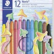 Staedtler Noris 221 Pack de 12 Ceras Giratorias - Diametro 6mm - Resistencia a la Rotura - Colorantes Alimenticios - Colores Surtidos