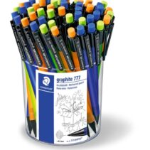 Staedtler Graphite 777 Expositor con 50 Portaminas 0.5mm - Cuerpo Engomado - Goma de Borrar - Colores Surtidos