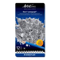 Staedtler Mars Lumograph 100 Caja Metalica con 12 Lapices de Grafito de Graduaciones 6B