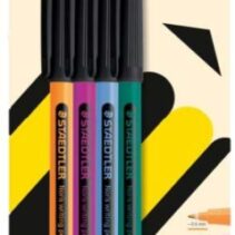 Staedtler 307 Noris Writing Pen Pack con 4 Rotuladores de Punta Fina - Trazo 0.6mm Aprox - Tinta Base de Agua - Cuerpo Fabricado en un 97% de Plastico Reciclado - Colores Surtidos