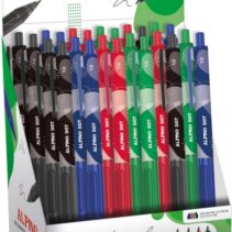 Alpino Dot Expositor con 24 Boligrafos Retractiles - Punta 1mm - Agarre Suave - Colores Surtidos
