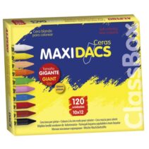 Alpino Maxidacs Economy Pack con 120 Ceras Blandas para Niños - Tamaño Extra Grande 120mm x 14mm - Etiqueta Anti-Manchas - Ideal para Grandes Artistas - Colores Surtidos