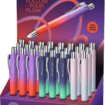Faber-Castell Poly Ball Flow Edition Expositor con 24 Boligrafos Retractiles XB - Forma Triangular Ergonomica - Suave al Tacto - Colores Surtidos