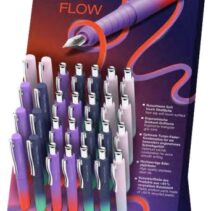 Faber-Castell Poly Ball Flow Edition Expositor con 22 Boligrafos Retractiles XB + 8 Plumas Estilograficas - Suave al Tacto - Colores Surtidos
