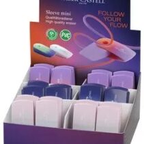 Faber-Castell Sleeve Mini Flow Expositor con 24 Gomas de Borrar con Funda - Libre de PVC - Colores Surtidos