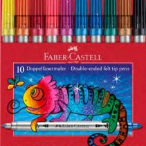Faber-Castell Glitter Pack con 10 Rotuladores Doble Punta - Punta Gruesa y Fina - Tinta con Efecto de Purpurina - Tinta a Base de Agua - Colores Surtidos