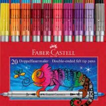 Faber-Castell Glitter Pack con 20 Rotuladores Doble Punta - Punta Gruesa y Fina - Tinta con Efecto de Purpurina - Tinta a Base de Agua - Colores Surtidos