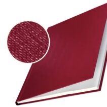 Leitz Pack de 10 Tapas Rigidas Impressbind 7mm - Capacidad de 36-70 Hojas A4 - Encuadernacion de Alta Calidad - Exterior Superficie de Lino Lacada - Papel Blanco sin Acido - Color Burdeos