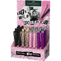 Faber-Castell Poly Ball Leo Edition 2026 Expositor con 24 Boligrafos Retractiles XB - Forma Triangular Ergonomica - Suave al Tacto - Diseños Surtidos
