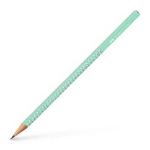 Faber-Castell Sparkle Aurora Lapiz Triangular de Grafito B - Mina Resistente a la Rotura - Con Cabelilla Plateada - Color del Cuerpo Verde Menta