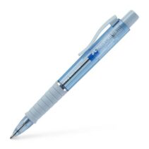 Faber-Castell Poly Ball View Aurora Colours Boligrafo Retractil XB - Cuerpo Translucido - Grip de Agarre - Tinta Azul - Color Azul Helado