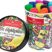 Faber-Castell Textliner 46 Neon Pack de 10 Marcadores Fluorescentes - Diseño del Pack Tarrina de Helado - Punta Biselada - Trazo entre 1mm y 5mm - Tinta con Base de Agua - Colores Surtidos