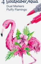 Faber-Castell Tropical Escapes Pack con 4 Rotuladores Goldfaber Doble Punta - Punta Pincel y Punta Fina 0.6mm- Solubles en Agua