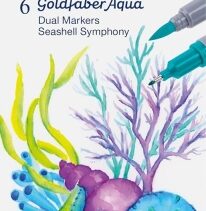 Faber-Castell Tropical Escapes Pack con 6 Rotuladores Goldfaber Doble Punta - Punta Pincel y Punta Fina 0.6mm- Solubles en Agua