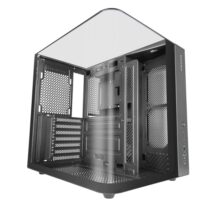 Mars Gaming MC-INFINIOLITE Caja Torre ATX - Estructura de Doble Camara - Vidrio Templado Curvo y Superior - USB-C - USB 3.0 - USB 2.0 - Audio HD - 355x293x350mm - Color Negro