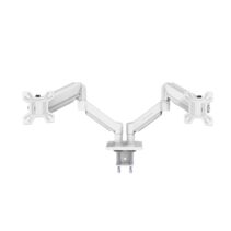 Mars Gaming MARMPRO2 Soporte de Mesa con Brazos Articulados para 2 Monitores hasta 32" - Incluye Accesorios - Articulado 360° - VESA 100x100 - Muelle de Gas - 1000x460x115mm - Color Blanco
