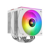 Mars Gaming MCPU-X26 Disipador CPU - Potencia TDP hasta 350W - 6 Tubos - Silencioso - 2 Ventiladores PWM de 120mm - 2600rpm - Iluminacion ARGB - 122x122x158mm - Color Blanco