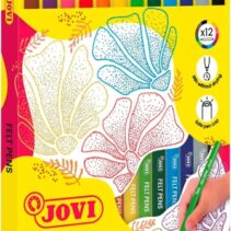 Jovi Pack de 12 Rotuladores - Punta de 2mm - Trazo Fino - Amplia Variedad de Tonos - Tinta de Gran Fijacion - Capuchon de Seguridad Ventilado - Colores Surtidos