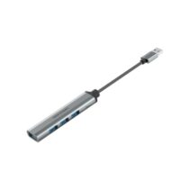 Vention Mini Hub USB 4 en 1 - Cable USB-A de 15cm - 4xUSB-A - Velocidad hasta 5Gbps - Color Gris