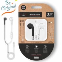 TechOneTech EearTech B&W Be Original Auriculares Intraurales - Microfono Integrado - Mini Jack 3.5mm - Cable de 1.20m - Blanco/Negro