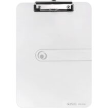 Herlitz Carpeta Sujetapapeles - Formato A4 - Pinza Metalica - Capacidad hasta 80 Hojas - Color Transparente