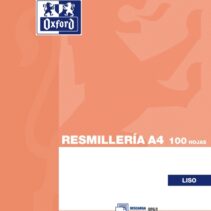 Oxford Resmilleria de 100 Hojas Lisas - Formato A4 - Tapa Blanda - sin Taladros - Color Naranja
